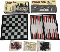 Joc de Dame, Șah și Table , set 3 în 1 Magnetic, 24cm