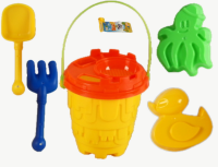 Set Jucării de Plajă cu Găleată, Lopată și Forme | image