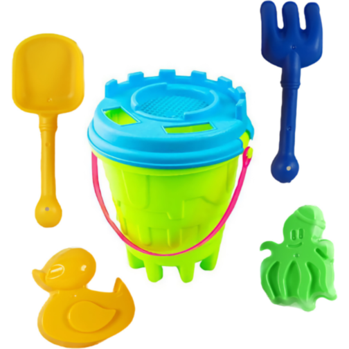 Set Jucării de Plajă cu Găleată, Lopată și Forme