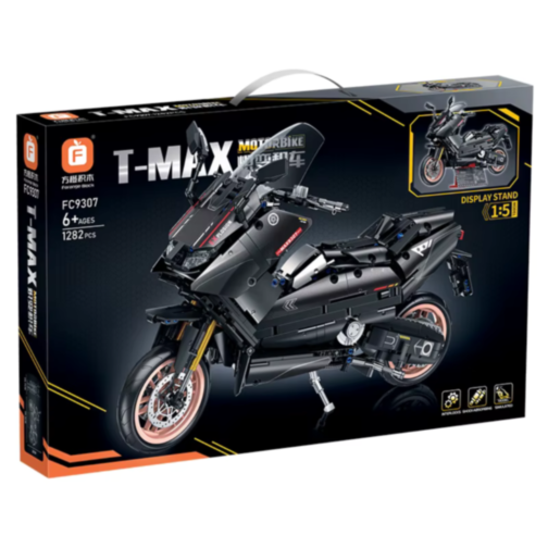 Motocicletă T-MAX de Asamblat – 1282 Piese, Set Detaliat pentru Copii și Colecționari