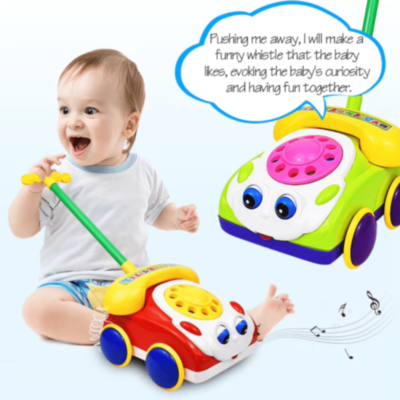 Telefon de jucărie interactiv cu mâner pentru copii | image