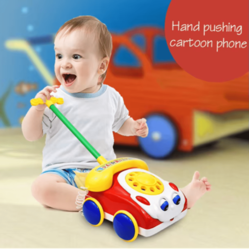 Telefon de jucărie interactiv cu mâner pentru copii 
