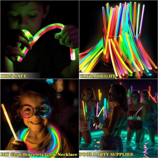Set 50 Bețișoare Luminoase Glow Party Colorate