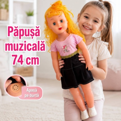 Păpușă muzicală mare pentru copii cu muzică
