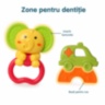 Set 3 zornăitori pentru bebeluși cu girafă, elefant și mașinuță