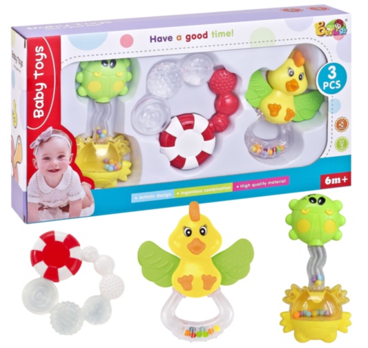 Set 3 Zornăitoare Multicolore, 1 pentru Dentiție