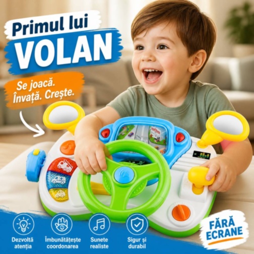 Volan Interactiv pentru Copii cu Sunete și Ecran Animat