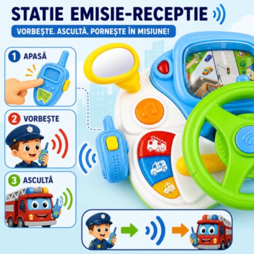 Volan Interactiv pentru Copii cu Sunete și Ecran Animat