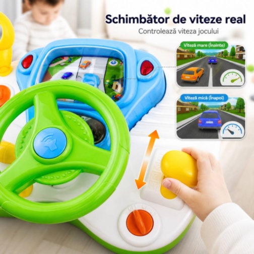 Volan Interactiv pentru Copii cu Sunete și Ecran Animat