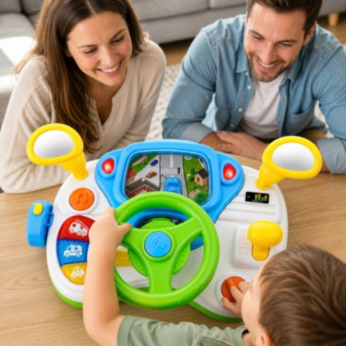 Volan Interactiv pentru Copii cu Sunete și Ecran Animat