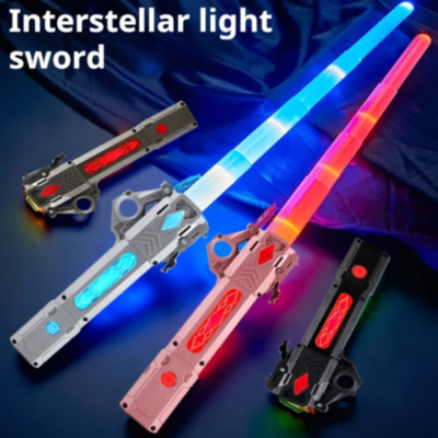 Sabie Telescopică cu Lumini Colorate și Sunete – Baterie Reîncărcabilă USB | image