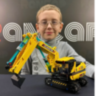 Excavator Hidraulic de Asamblat – 578 Piese, Macara STEM cu Mișcări Reale