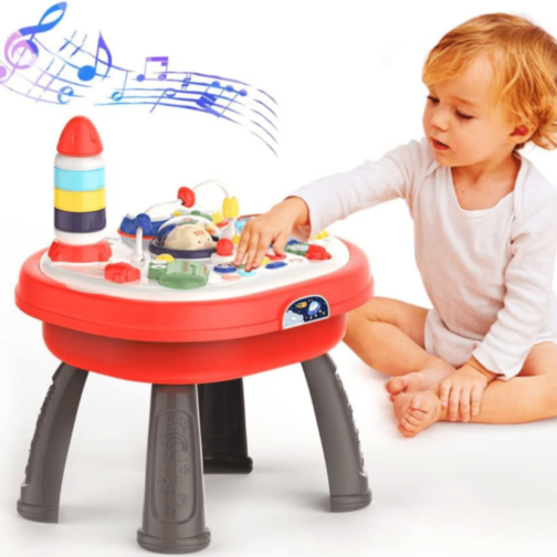 Masă Interactivă Educațională 3 în 1 cu Sunete, Lumini și Activități Tactile 