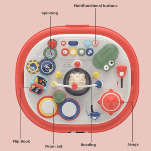 Masă Interactivă Educațională 3 în 1 cu Sunete, Lumini și Activități Tactile 