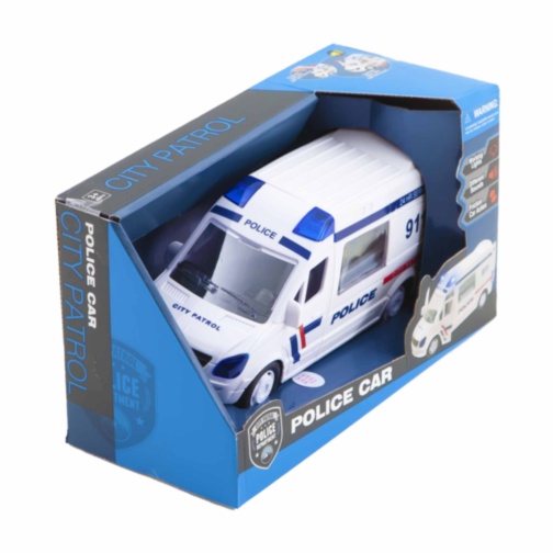 Mașină de Poliție cu Mecanism de Fricțiune, Lumini și Sunete