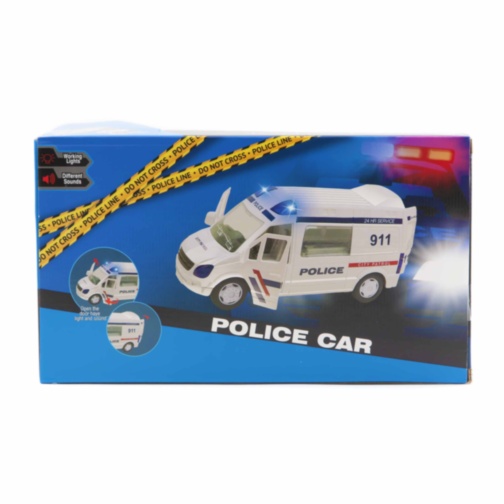 Mașină de Poliție cu Mecanism de Fricțiune, Lumini și Sunete