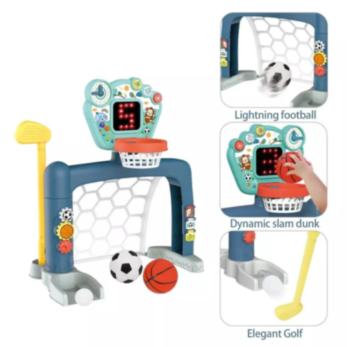 Set sportiv 3 în 1 pentru copii mici - Baschet, Fotbal și Golf