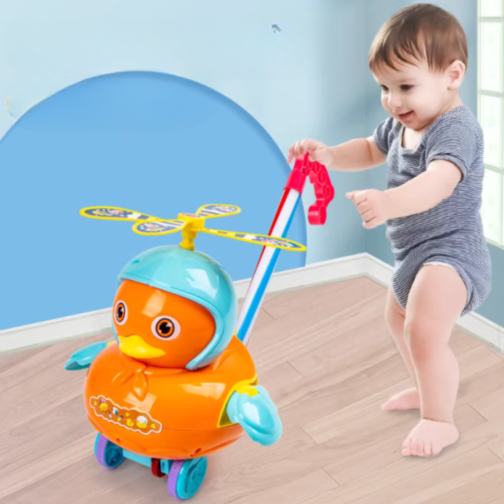 Rață Distractivă cu Morișcă și Mâner pentru Copii (model aleatoriu)