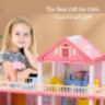 Casă de păpuși vilă roz 4 etaje, 245 piese