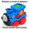 Locomotivă de împins cu mâner, rotițe și sunete