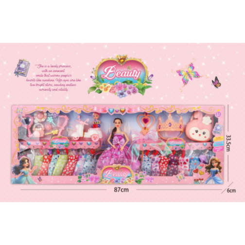 Set păpușă prințesă XXL cu 20+ rochii