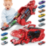 T-Rex Transportator cu 4 Mașinuțe Metalice – Dinozaur Transformabil (culoare aleatorie)  