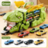 T-Rex Transportator cu 4 Mașinuțe Metalice – Dinozaur Transformabil (culoare aleatorie)  