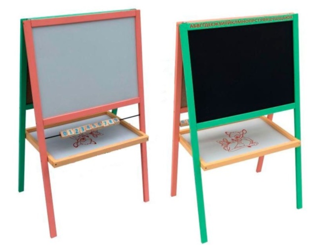 Tablă Dublă de Lemn, Magnetică, cu 2 Fețe de Scris și Desenat