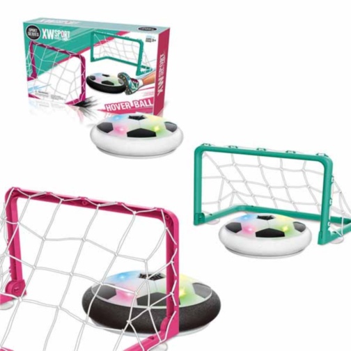 Minge de Fotbal Rotativă cu Jet de Aer, Hover Ball, 2 Porți, muzică și lumini colorate 