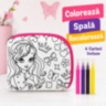 Gentuță de Colorat Reutilizabilă cu 4 Carioci pentru Fete