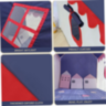 Căsuță de Joacă Tip Cort pentru Copii, cu Acoperiș Albastru și Draperii din Tulle