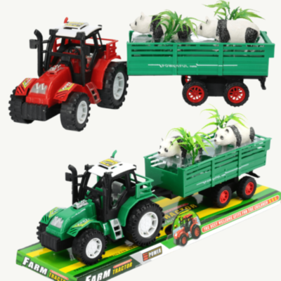 Tractor cu Remorcă și Urși Panda pentru Copii | image