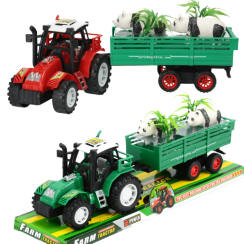 Tractor cu Remorcă și Urși Panda pentru Copii