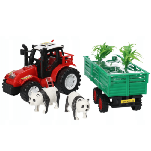 Tractor cu Remorcă și Urși Panda pentru Copii