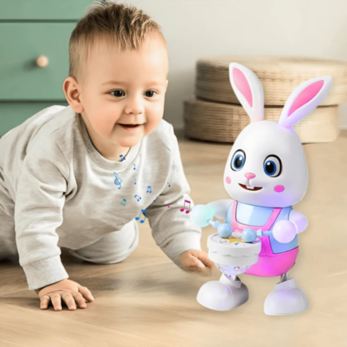 Iepuraș Interactiv cu Tobe, Muzică și Lumină