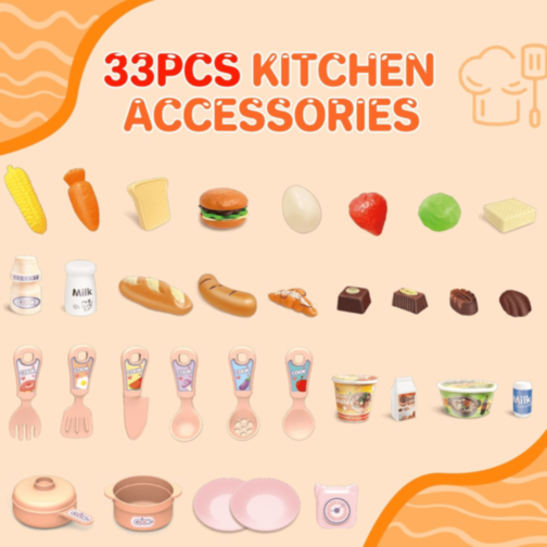 Set Bucătărie Home Kitchen cu Lumini și Aburi