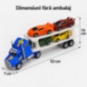 Camion transportor cu inerție și 4 mașinuțe sport incluse