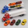 Camion transportor cu inerție și 4 mașinuțe sport incluse