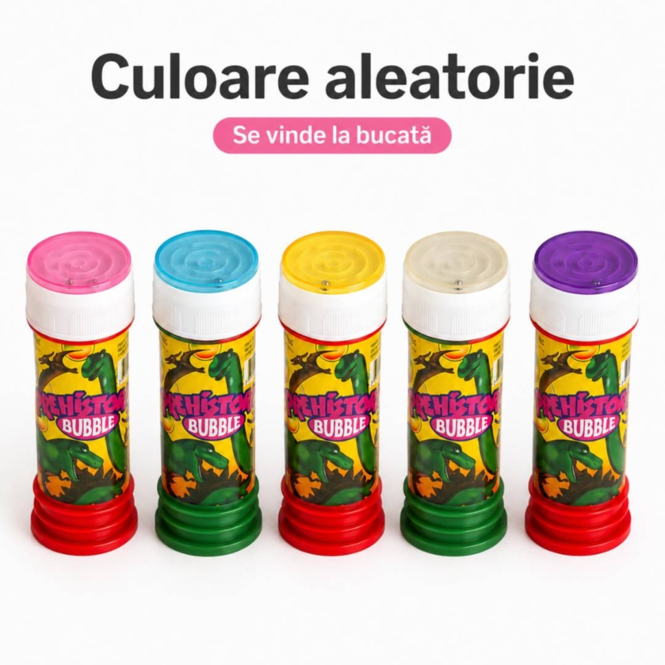Culori aleatorii pentru tubul de baloane de săpun cu dinozauri, se vinde la bucată