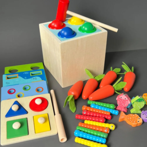 Set educativ din lemn - Activități interactive pentru copii