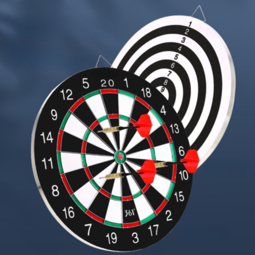 Tablă de Darts cu Față Dublă și 6 Săgeți – Distracție și Precizie