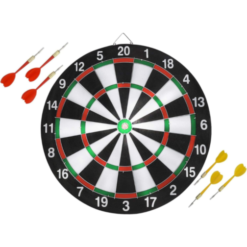 Tablă de Darts cu Față Dublă și 6 Săgeți – Distracție și Precizie