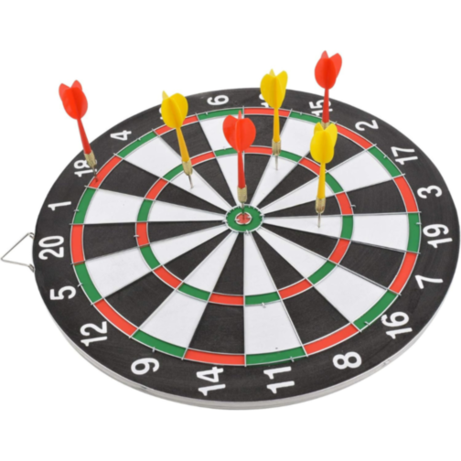 Tablă de Darts cu Față Dublă și 6 Săgeți – Distracție și Precizie