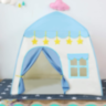 Căsuță de Joacă pentru Copii, Tip Cort cu Acoperiș Albastru și Stele Decorative