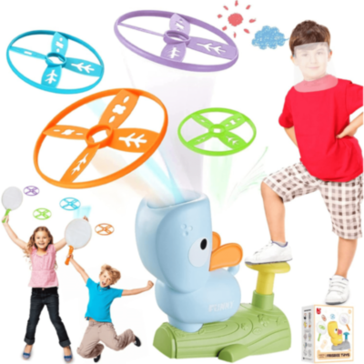 Cățel Lansator cu Discuri Zburătoare și Plase (culoare aleatorie) | image