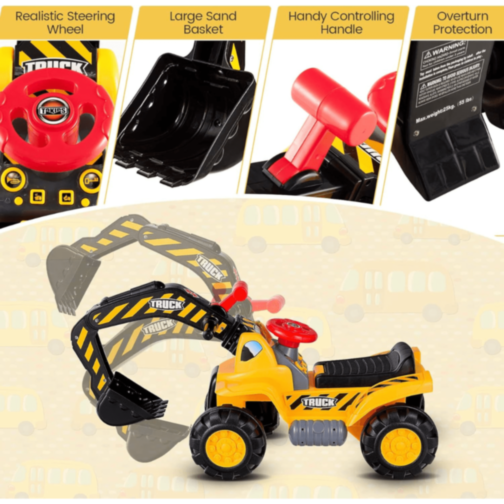 Excavator Ride-On cu Lopată Mobilă și Sunete