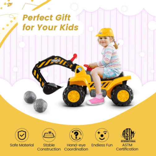Excavator Ride-On cu Lopată Mobilă și Sunete