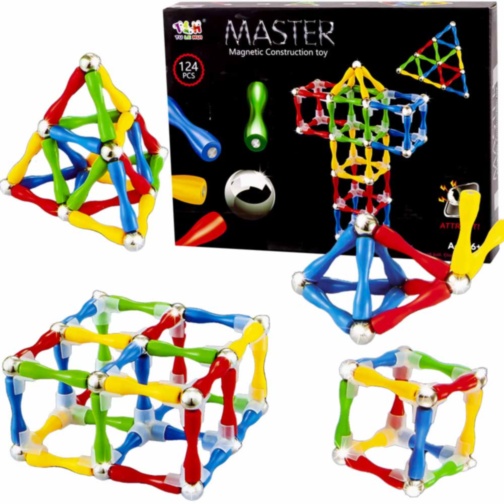 Set de Construcție Magnetic 124 Piese 