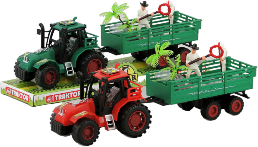 Tractor cu Remorcă cu Fermieri, 32cm   