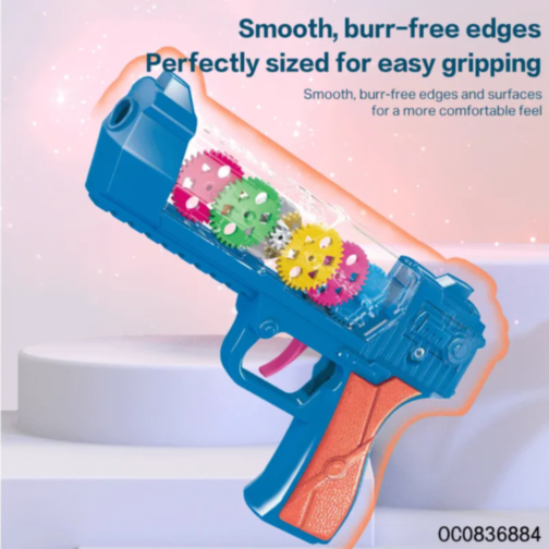 Pistol cu Efecte de Lumină și Vibrație – Jucărie Interactivă cu Roți Colorate